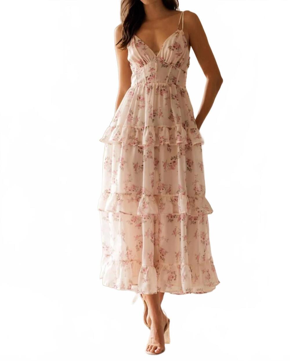 NEW STORIA pastel petals dress in blush